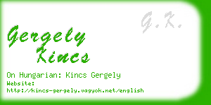 gergely kincs business card